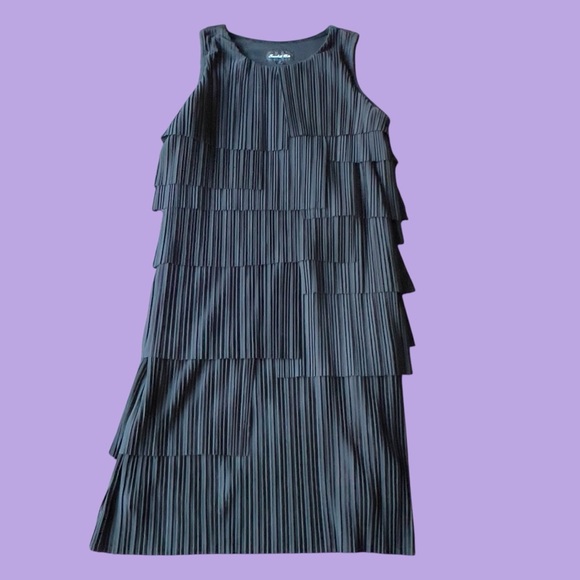 Scarlett Nite tired flapper style black dress size 14 - Picture 8 of 16